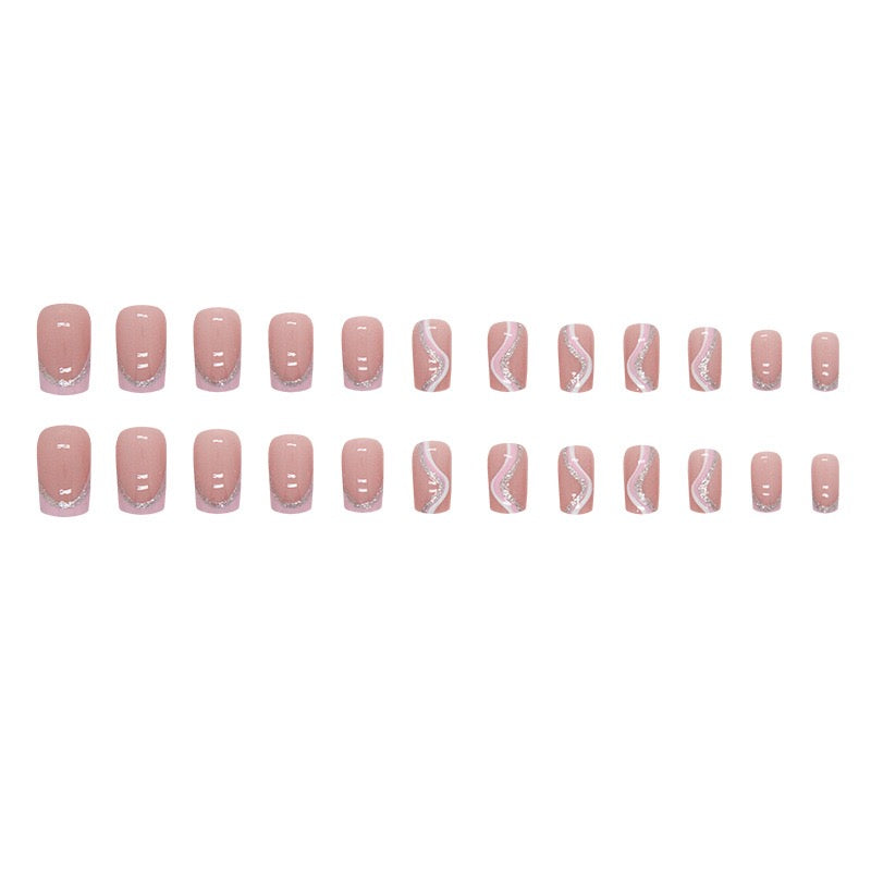 Pink Beauty 24Pcs Nails Set