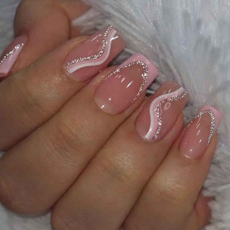 Pink Beauty 24Pcs Nails Set
