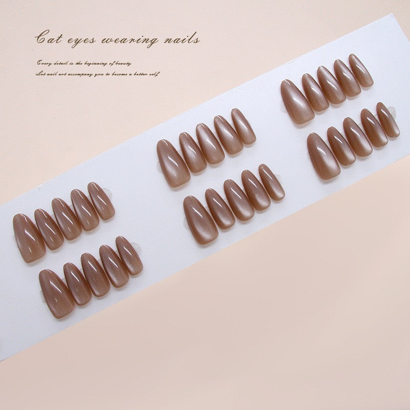 Nude Cateye 24Pcs Nails Set