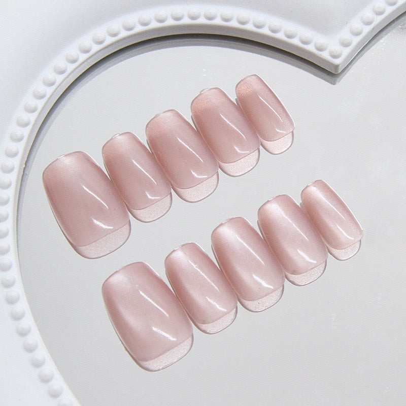 Pink Cateye 24Pcs Nails Set