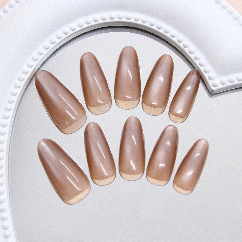 Nude Cateye 24Pcs Nails Set