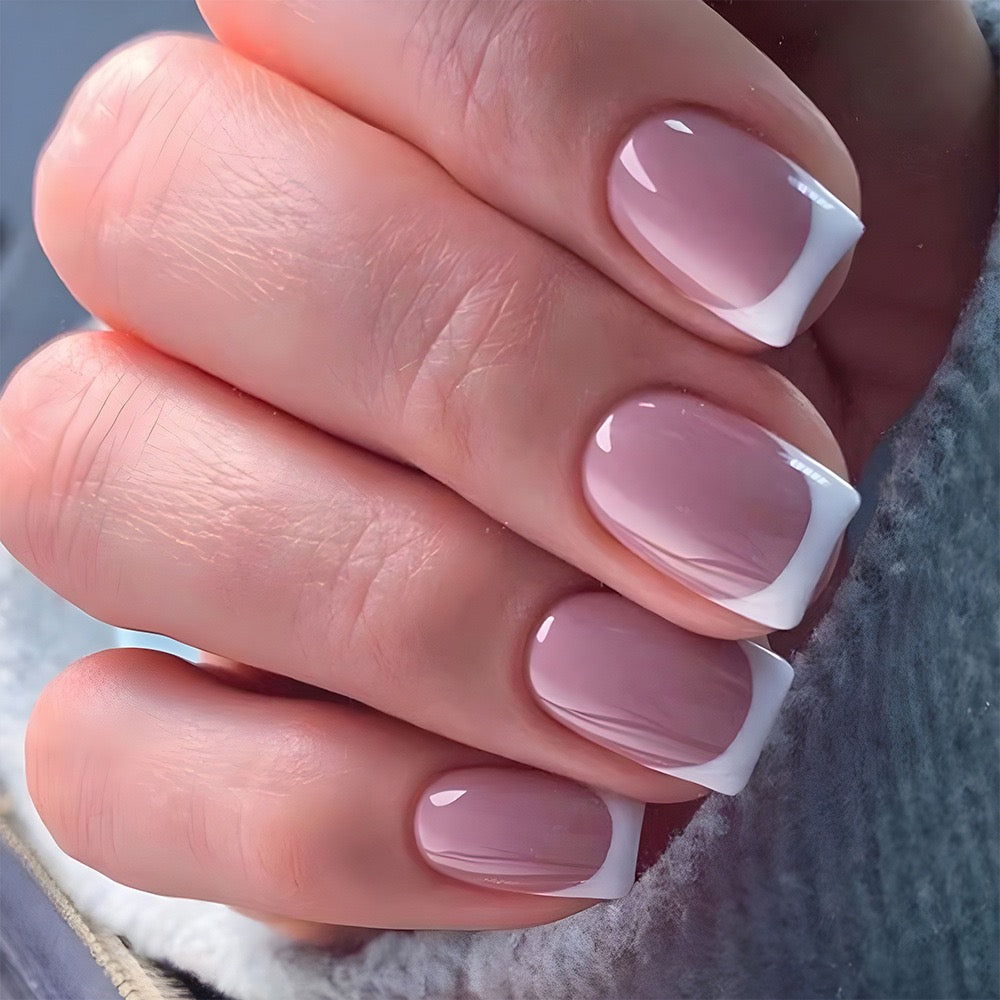 Pure French 24Pcs Nails Set