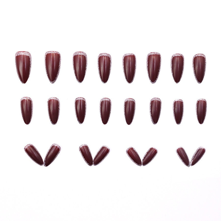 Red Glow 24Pcs Nails Set