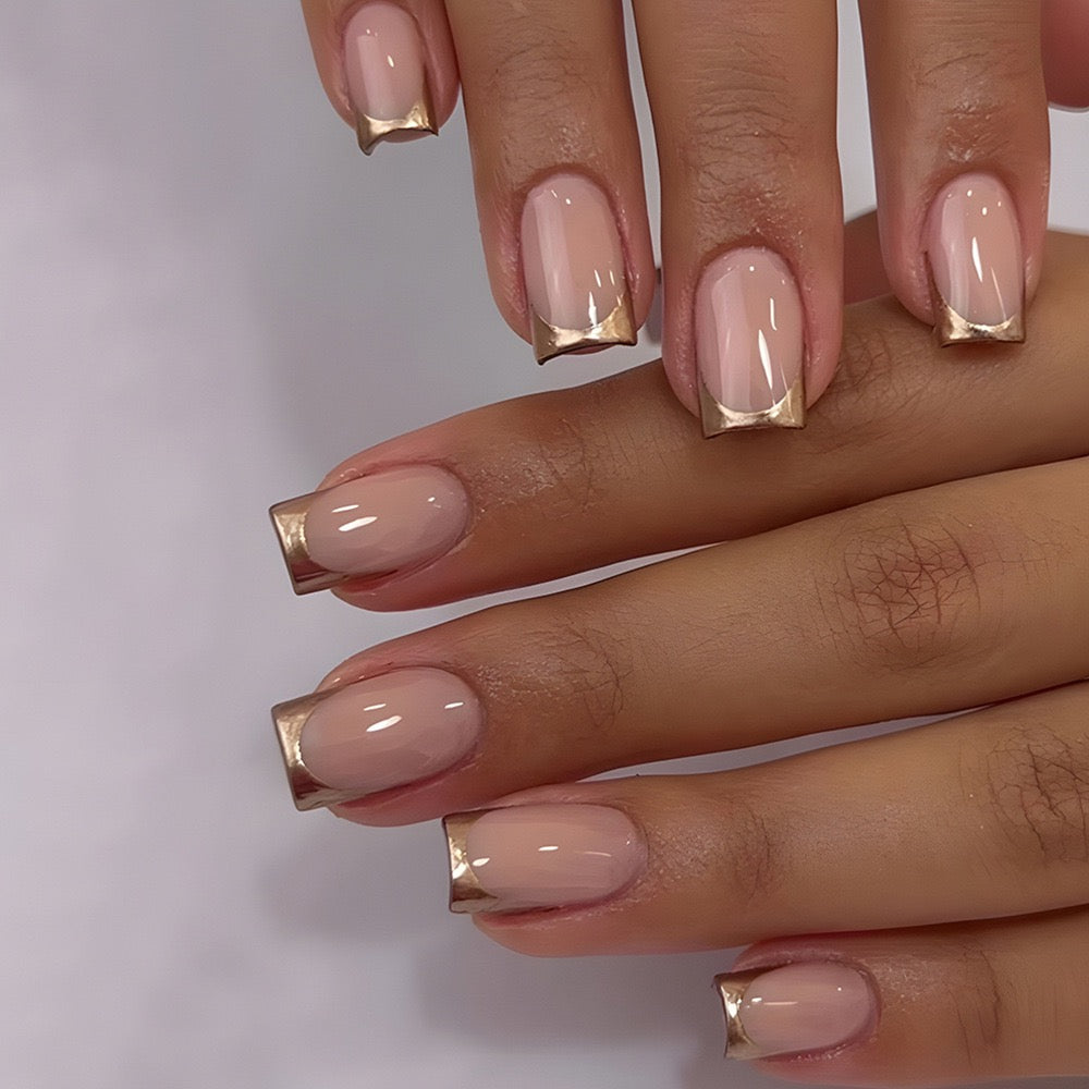 Gold French 24Pcs Nails Set