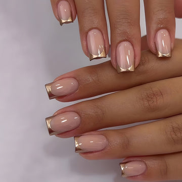 Gold French 24Pcs Nails Set