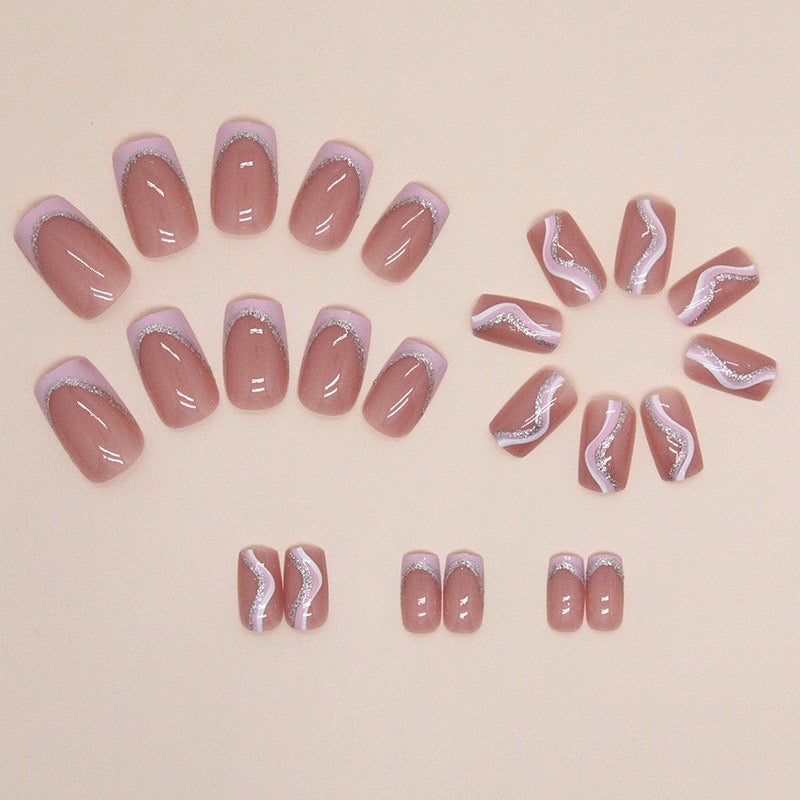 Pink Beauty 24Pcs Nails Set