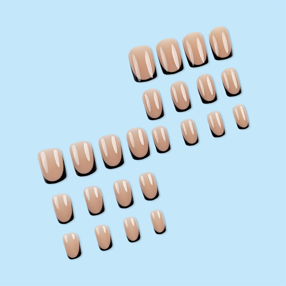 Black French 24Pcs Nails Set