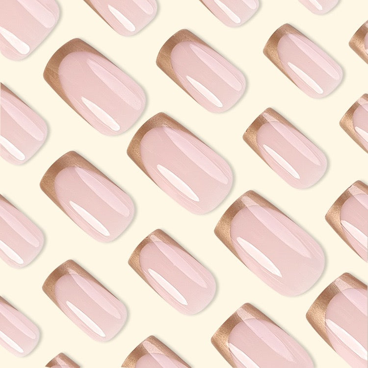 Gold French 24Pcs Nails Set