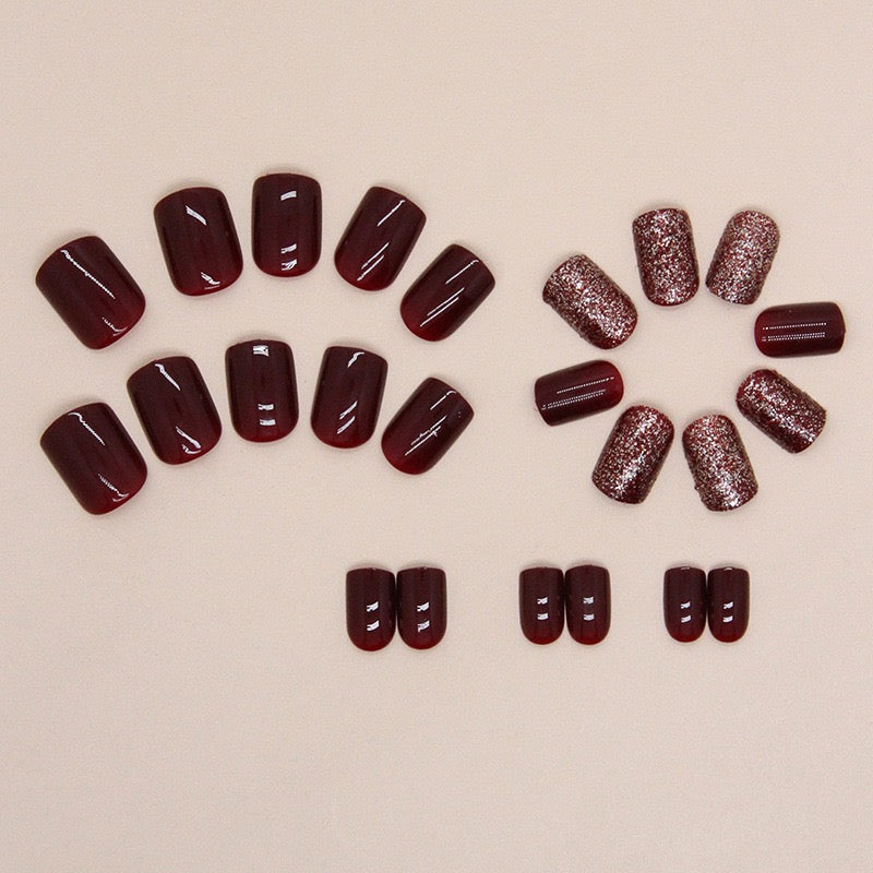 Red Flame 24Pcs Nails Set