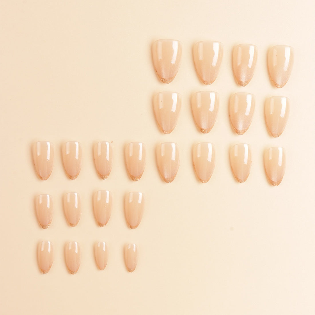 Gold Tea Glitter 24Pcs Nails Set