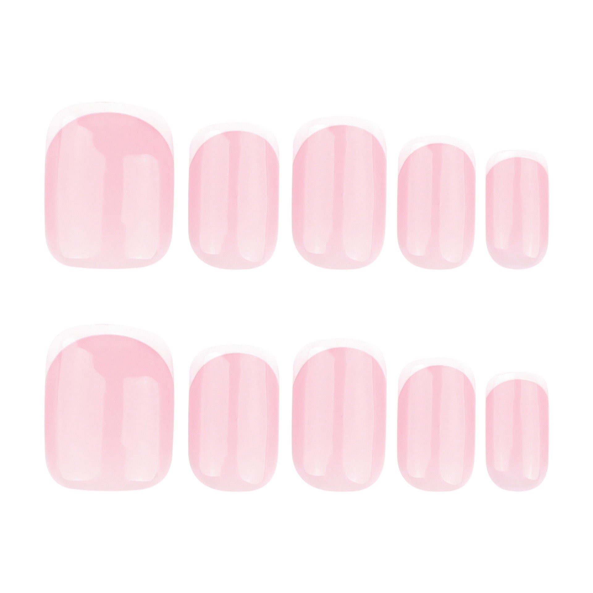 Pink French 24Pcs Nails Set