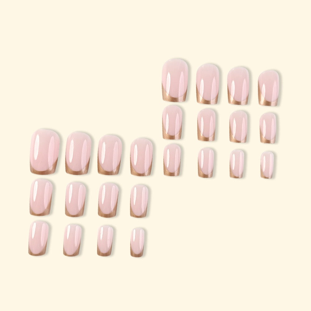 Gold French 24Pcs Nails Set