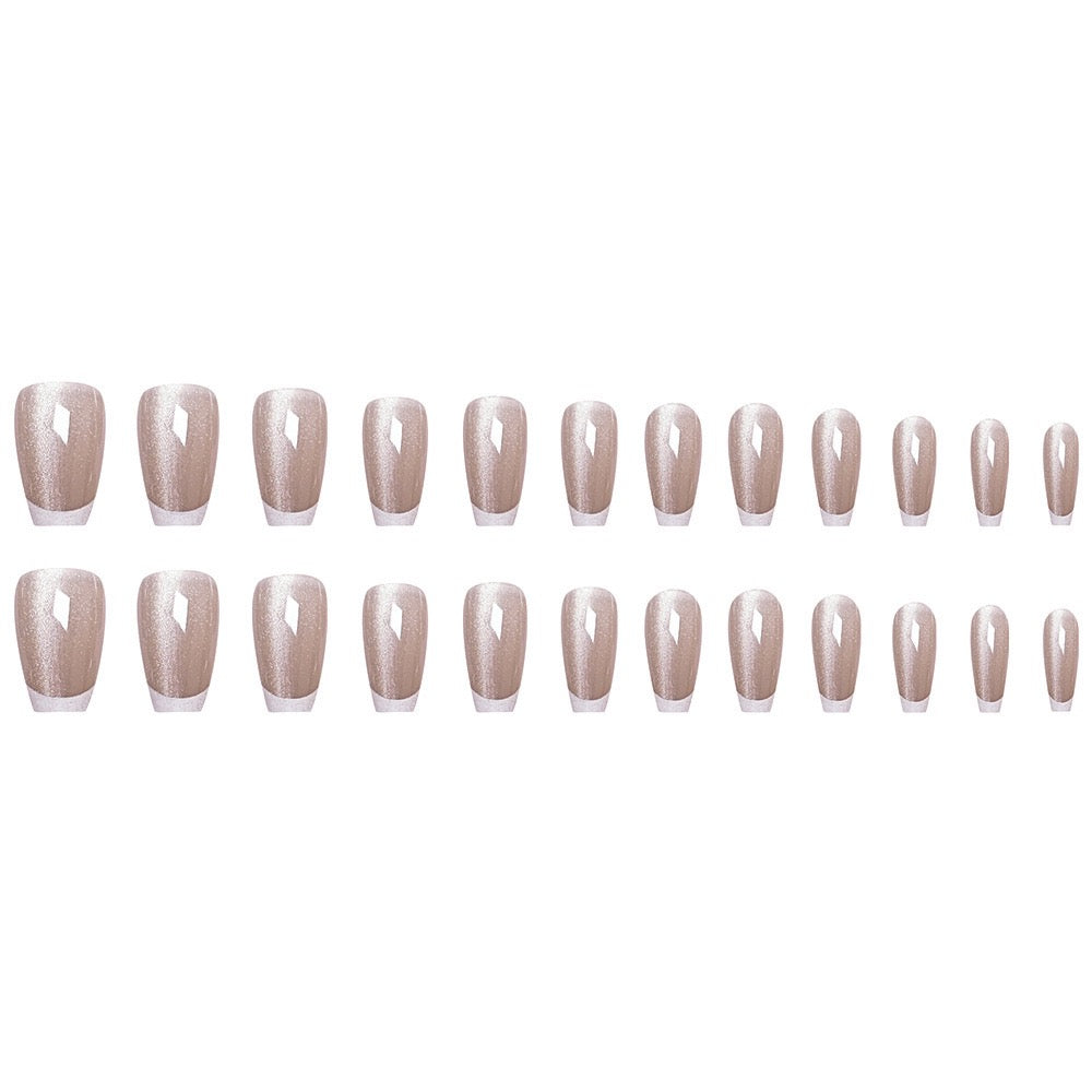 French Cat Eye 24Pcs Nails Set