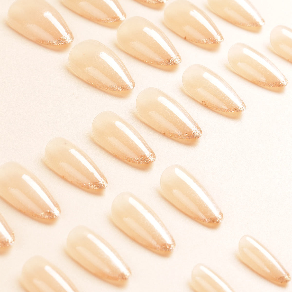 Gold Tea Glitter 24Pcs Nails Set