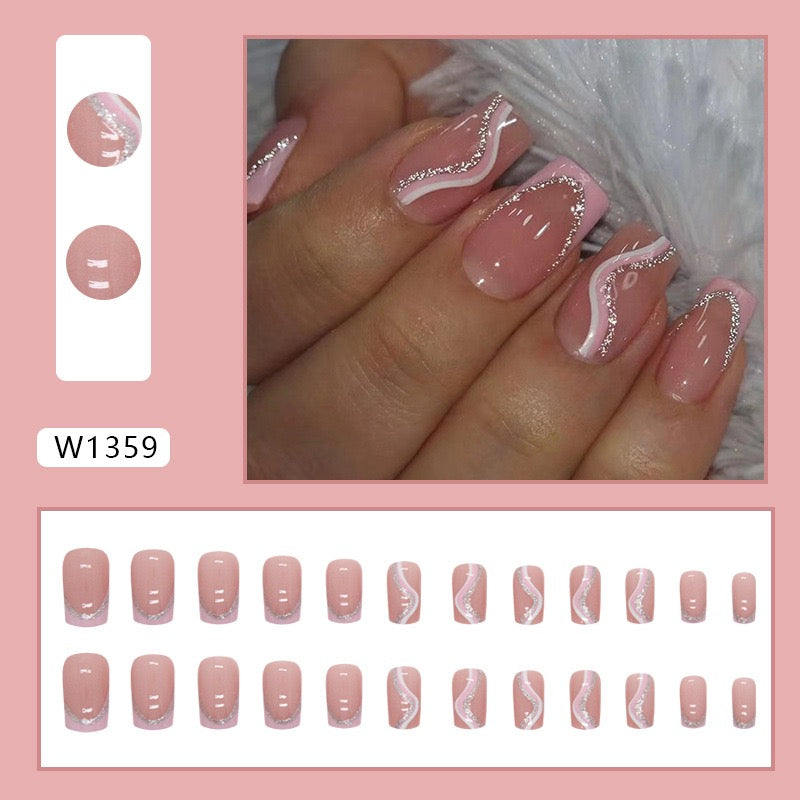 Pink Beauty 24Pcs Nails Set