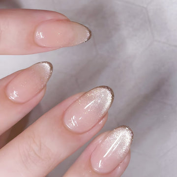 Gold Tea Glitter 24Pcs Nails Set