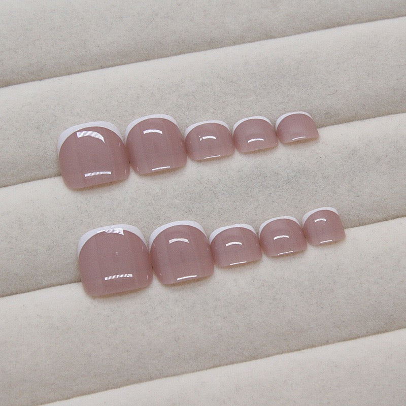 Nude French Toe 24Pcs Nails Set