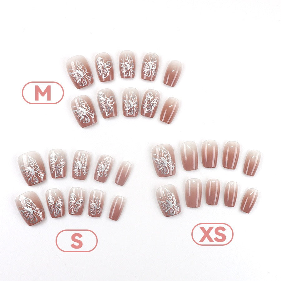 Butterfly Nude 24Pcs Nails Set