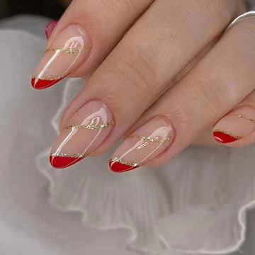Scarlet Red 24Pcs Nails Set