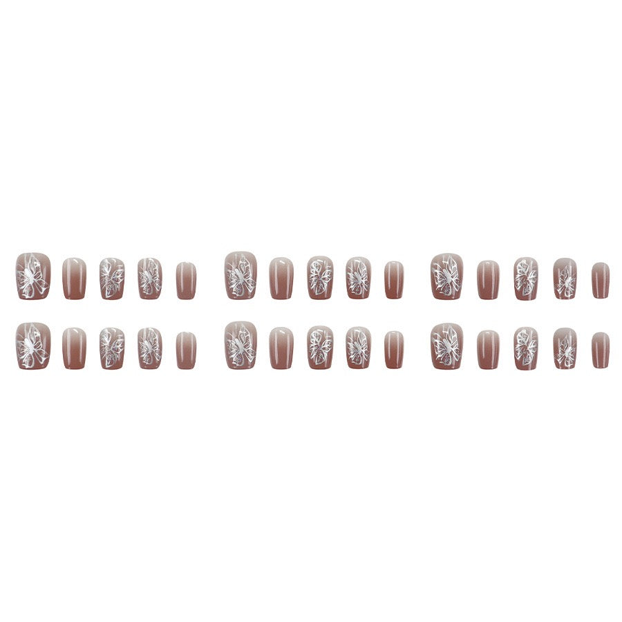 Butterfly Nude 24Pcs Nails Set