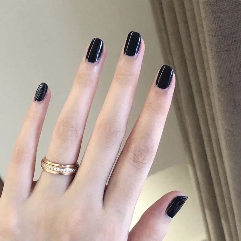 Black 24Pcs Nails Set