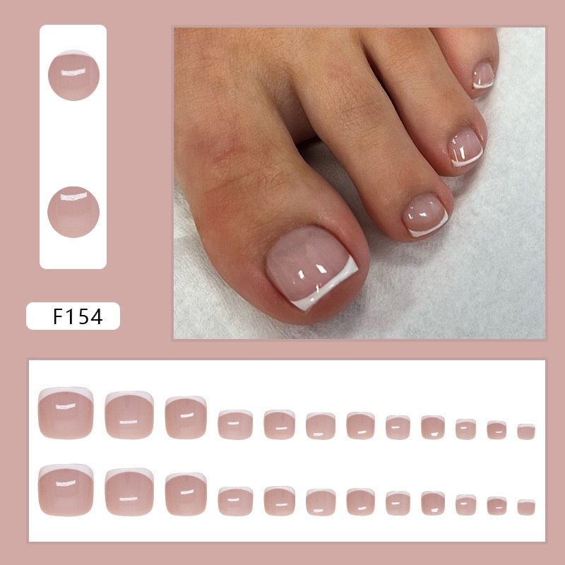 Nude French Toe 24Pcs Nails Set