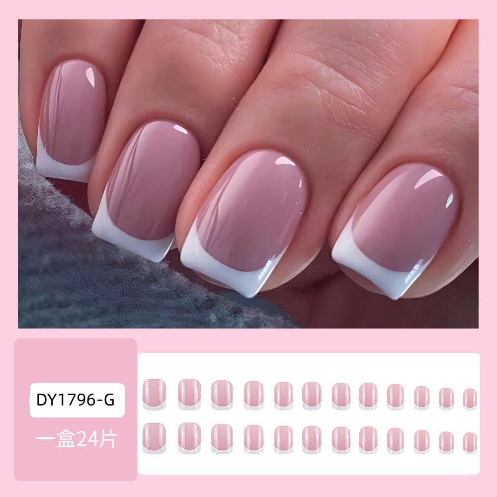 Pure French 24Pcs Nails Set