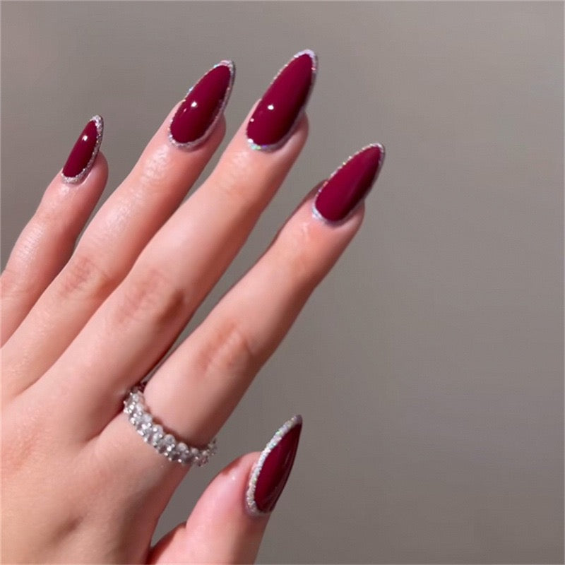 Red Glow 24Pcs Nails Set