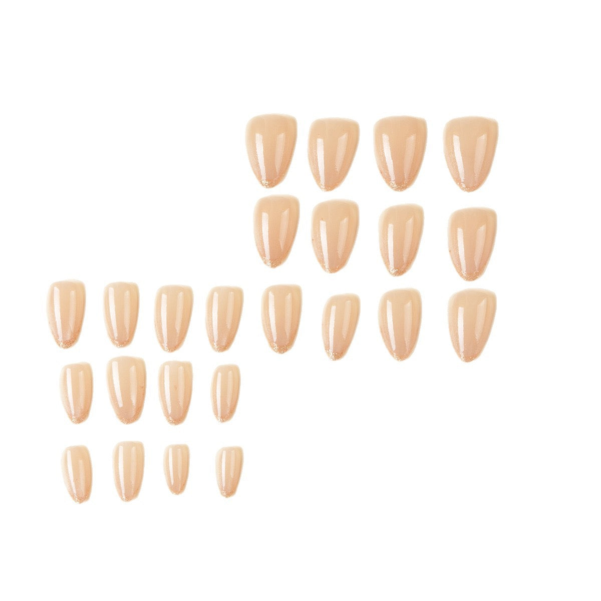 Gold Tea Glitter 24Pcs Nails Set