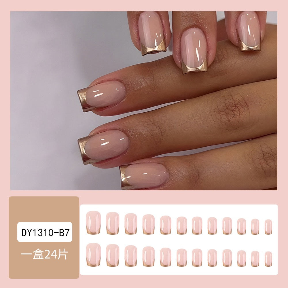 Gold French 24Pcs Nails Set