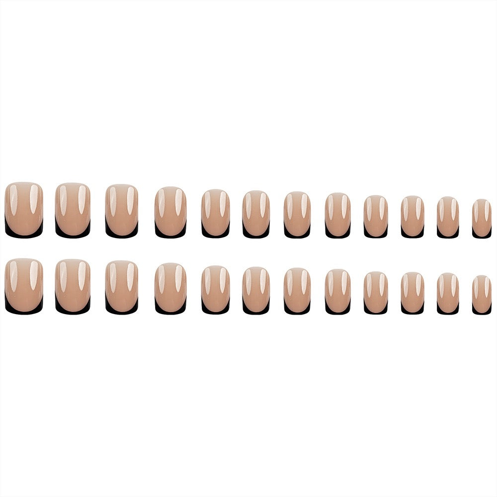 Black French 24Pcs Nails Set