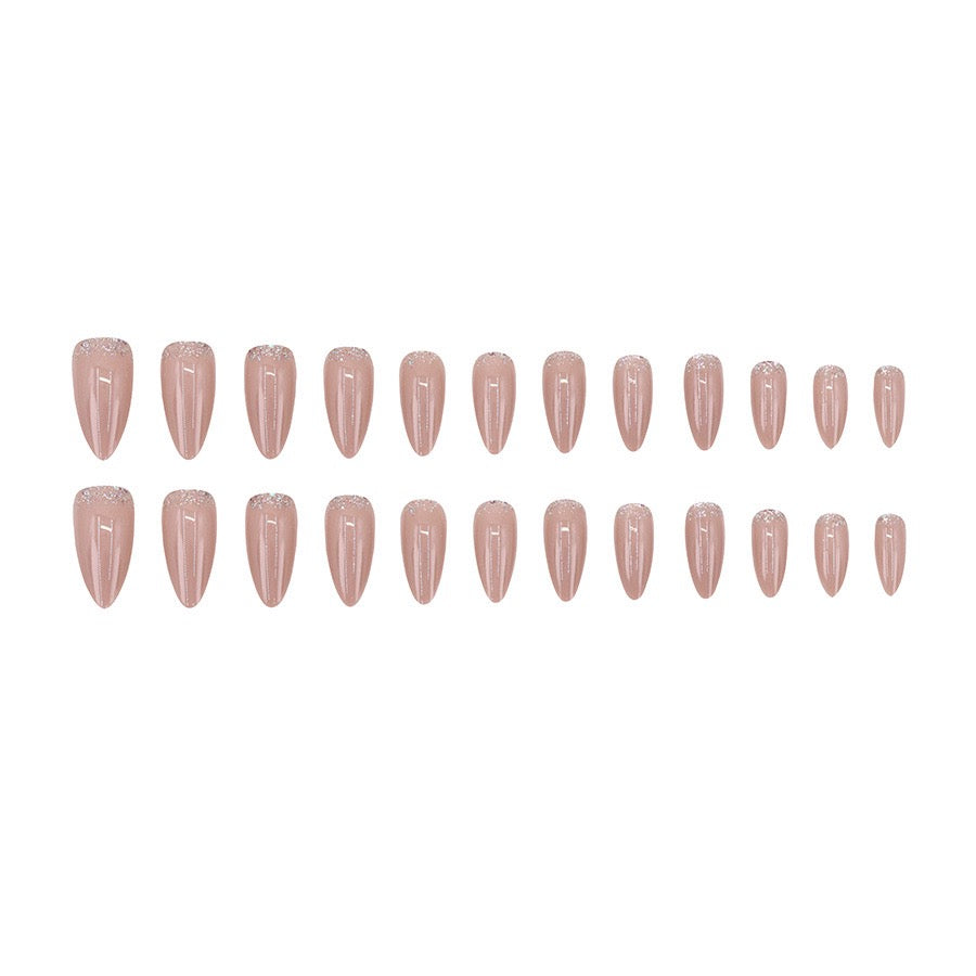 Nude Glitter 24Pcs Nails Set