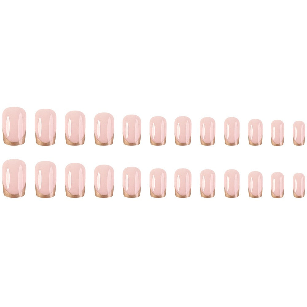 Gold French 24Pcs Nails Set