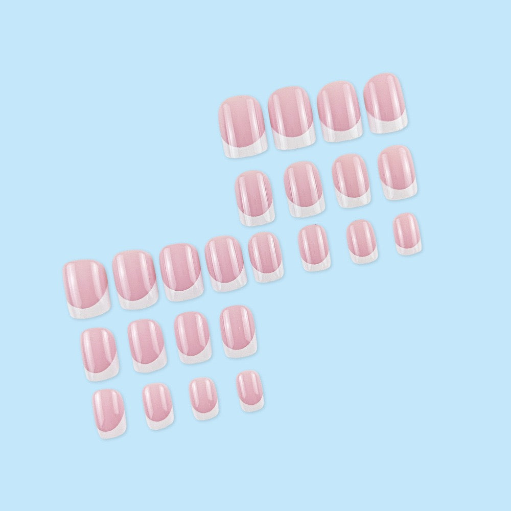 Pure French 24Pcs Nails Set