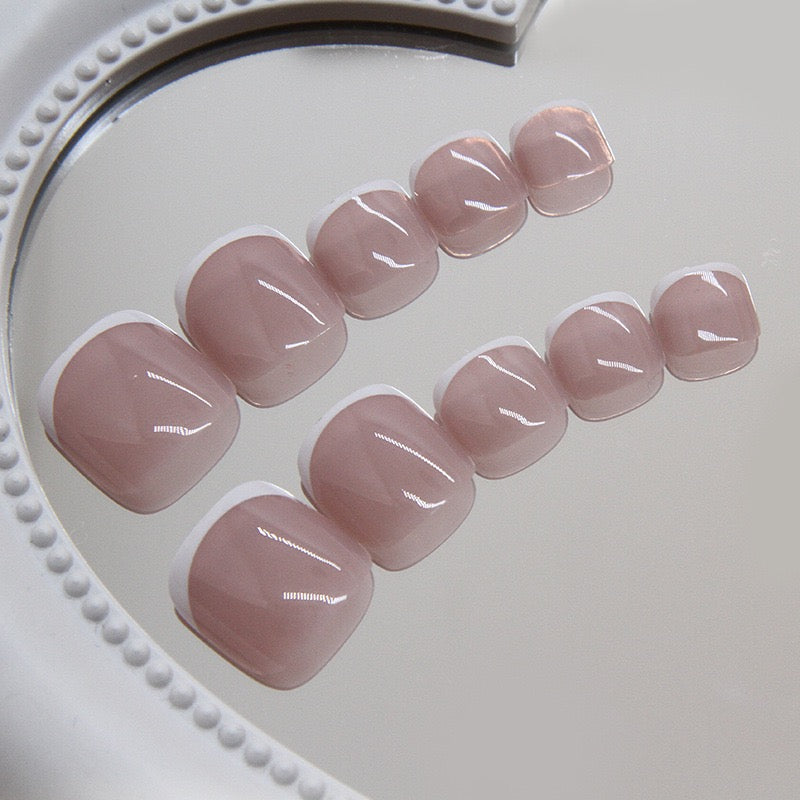 Nude French Toe 24Pcs Nails Set