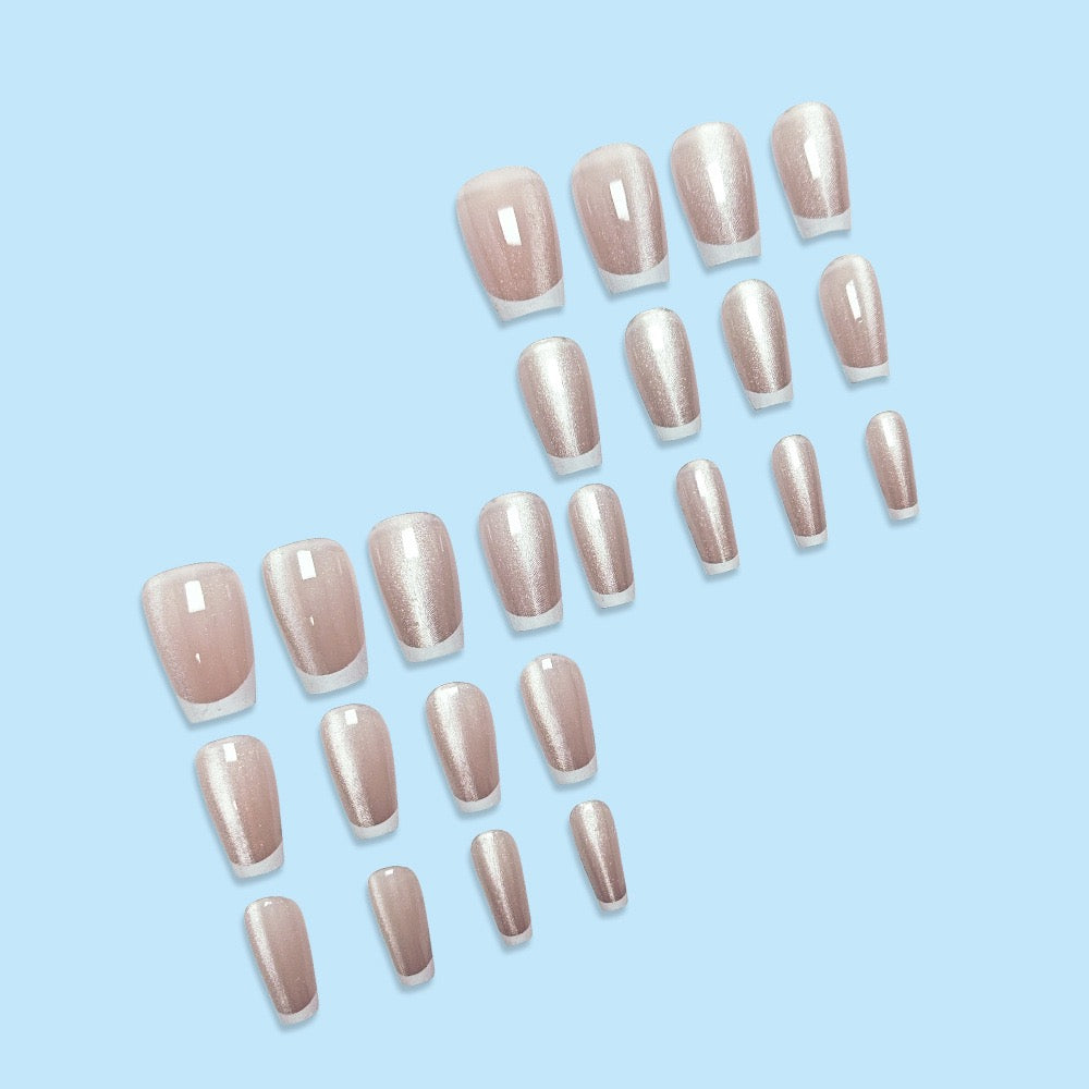 French Cat Eye 24Pcs Nails Set