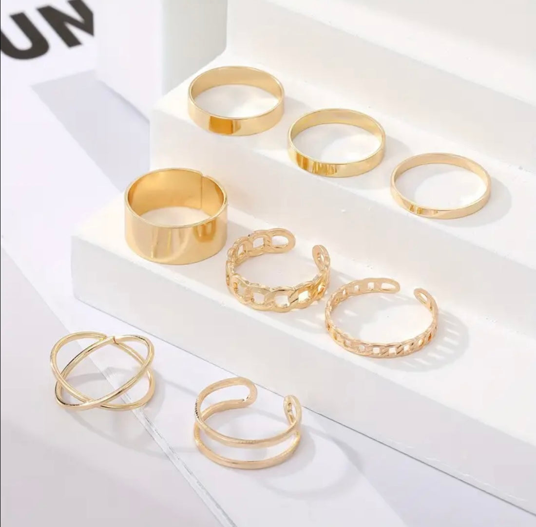 Golden Luxe Stack Ring Set