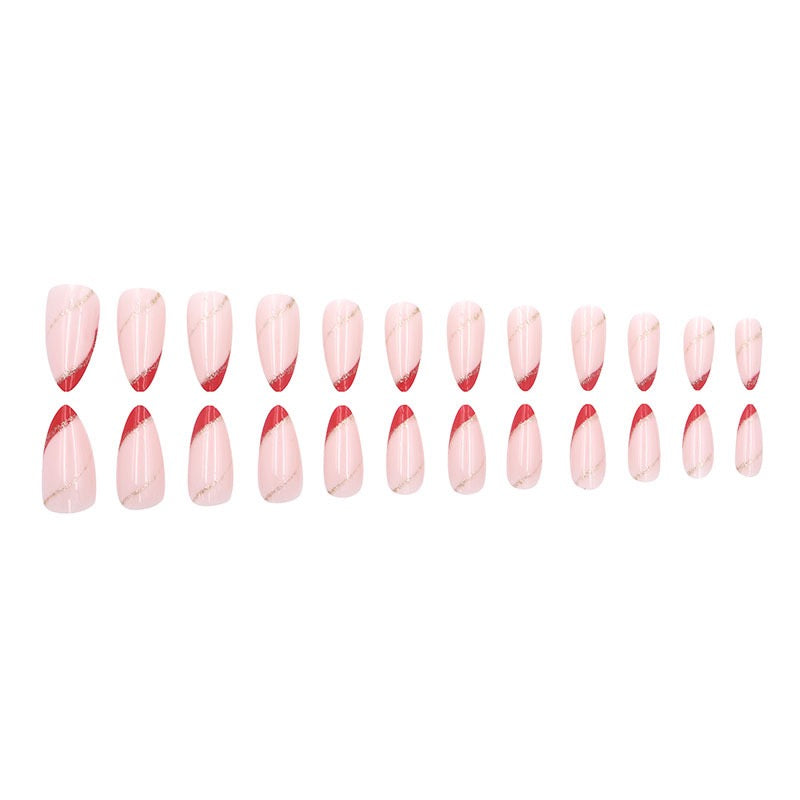Scarlet Red 24Pcs Nails Set
