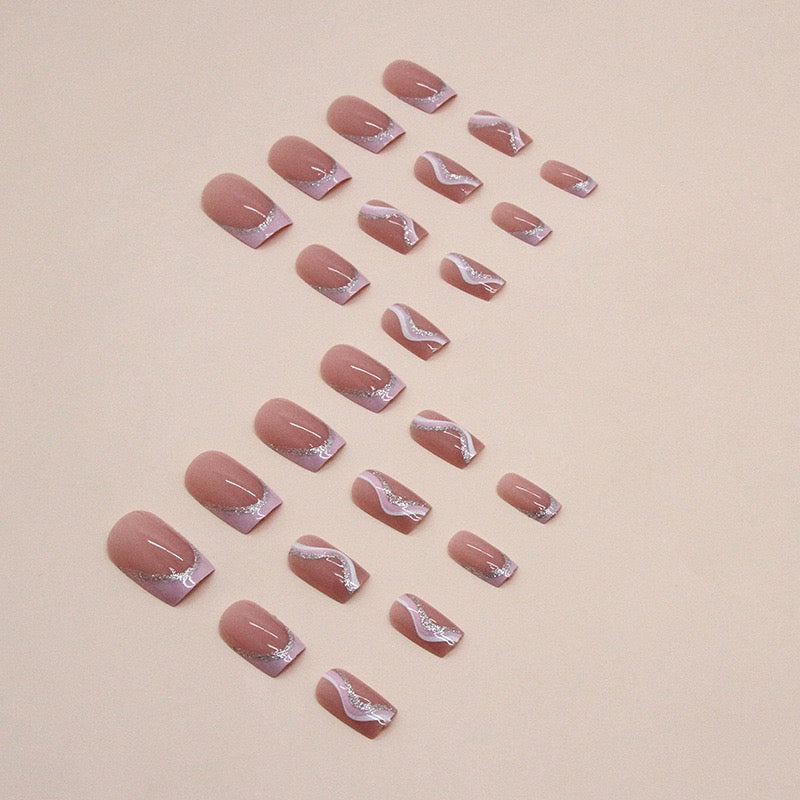 Pink Beauty 24Pcs Nails Set