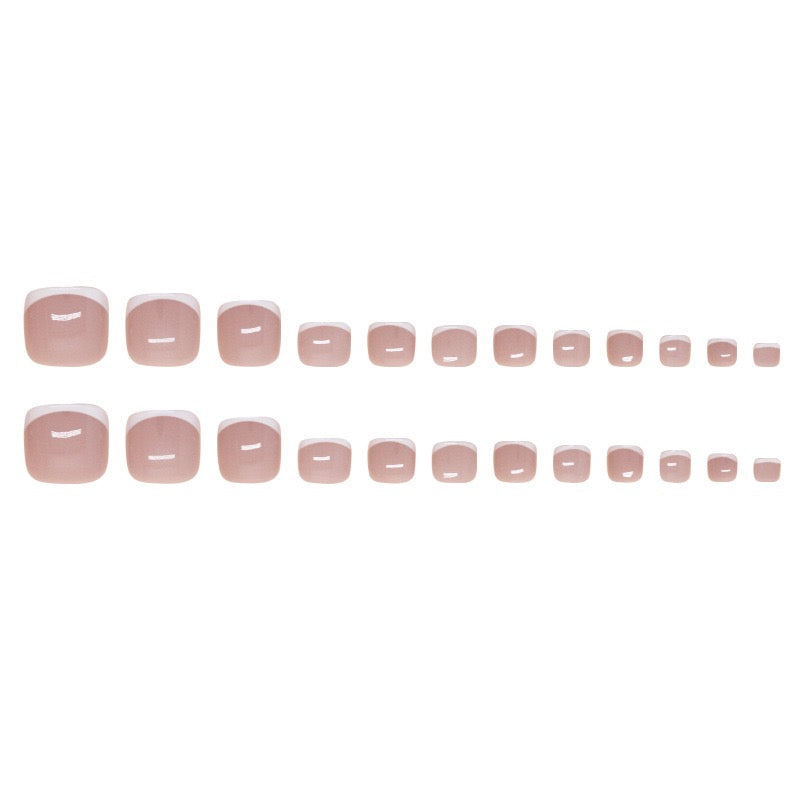 Nude French Toe 24Pcs Nails Set