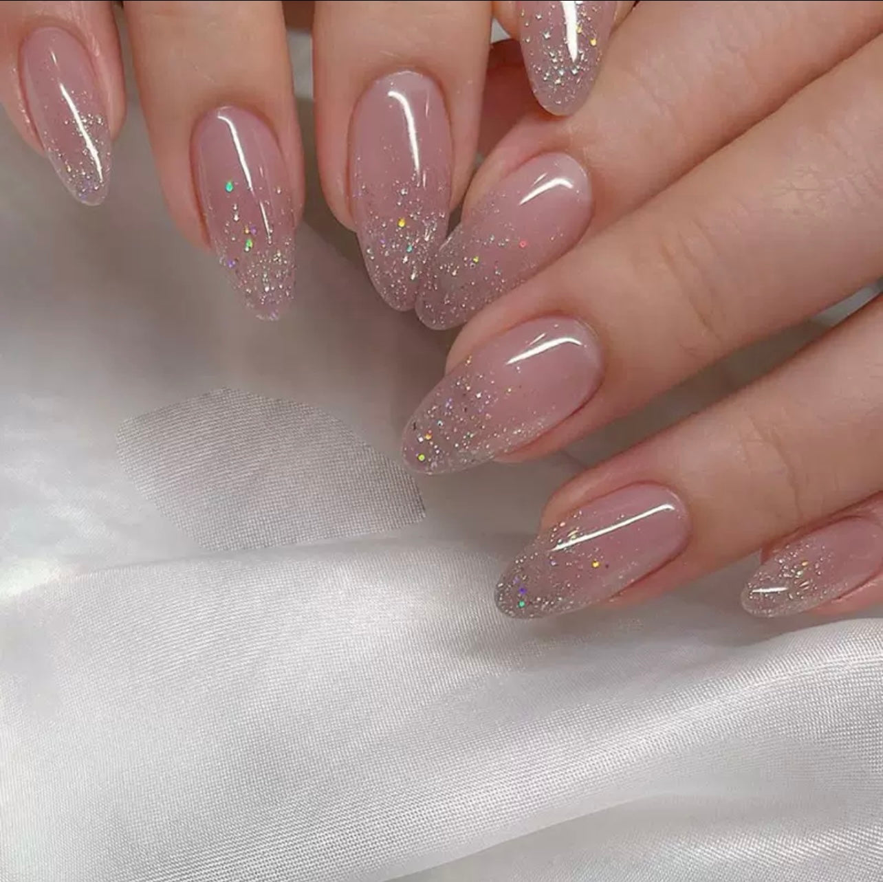 Crystal Pink 24Pcs Nails Set