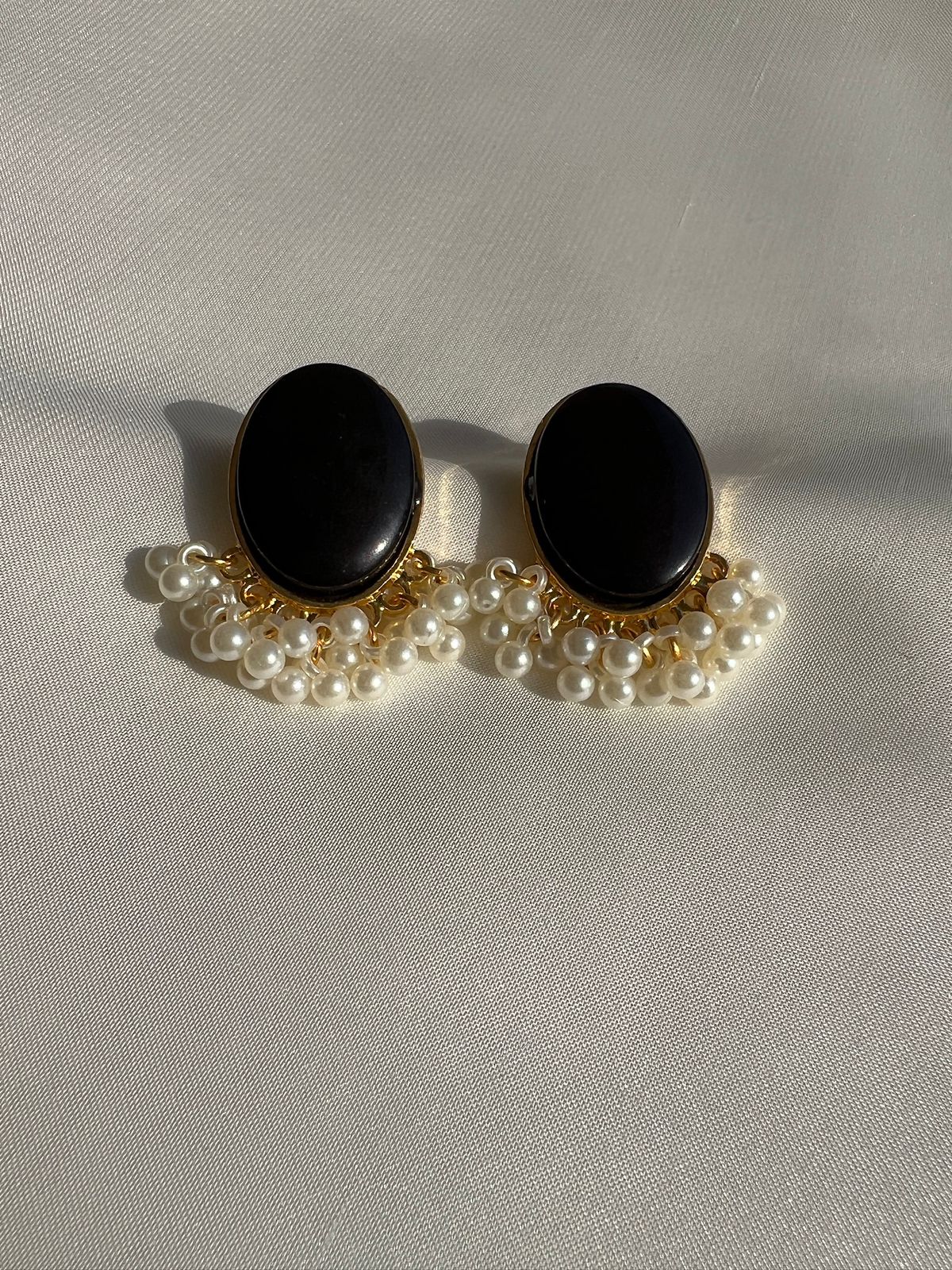 Black Pearl Cascade Earrings