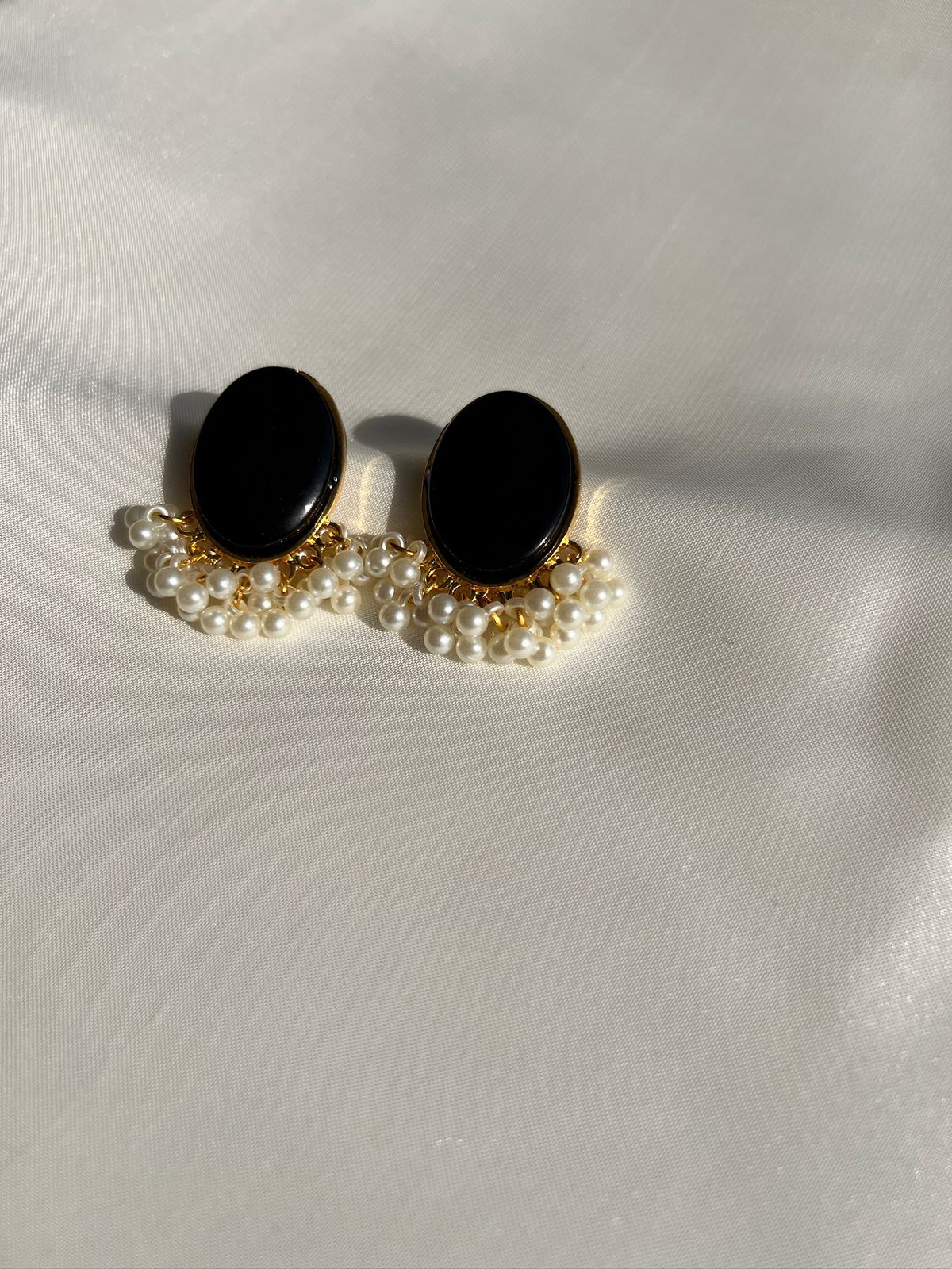 Black Pearl Cascade Earrings