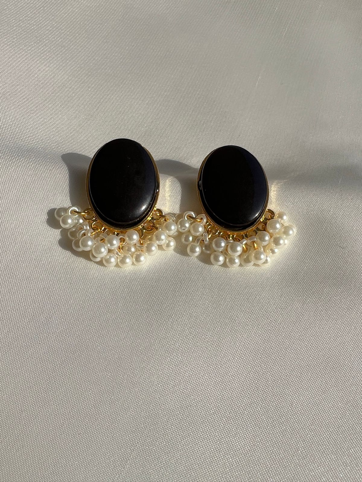 Black Pearl Cascade Earrings