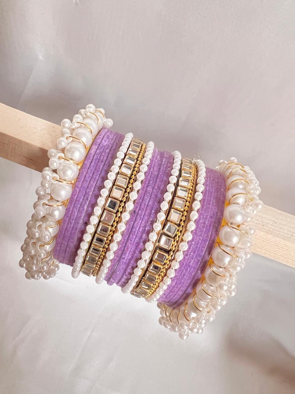Lilac Pearl Radiance Bangle Set