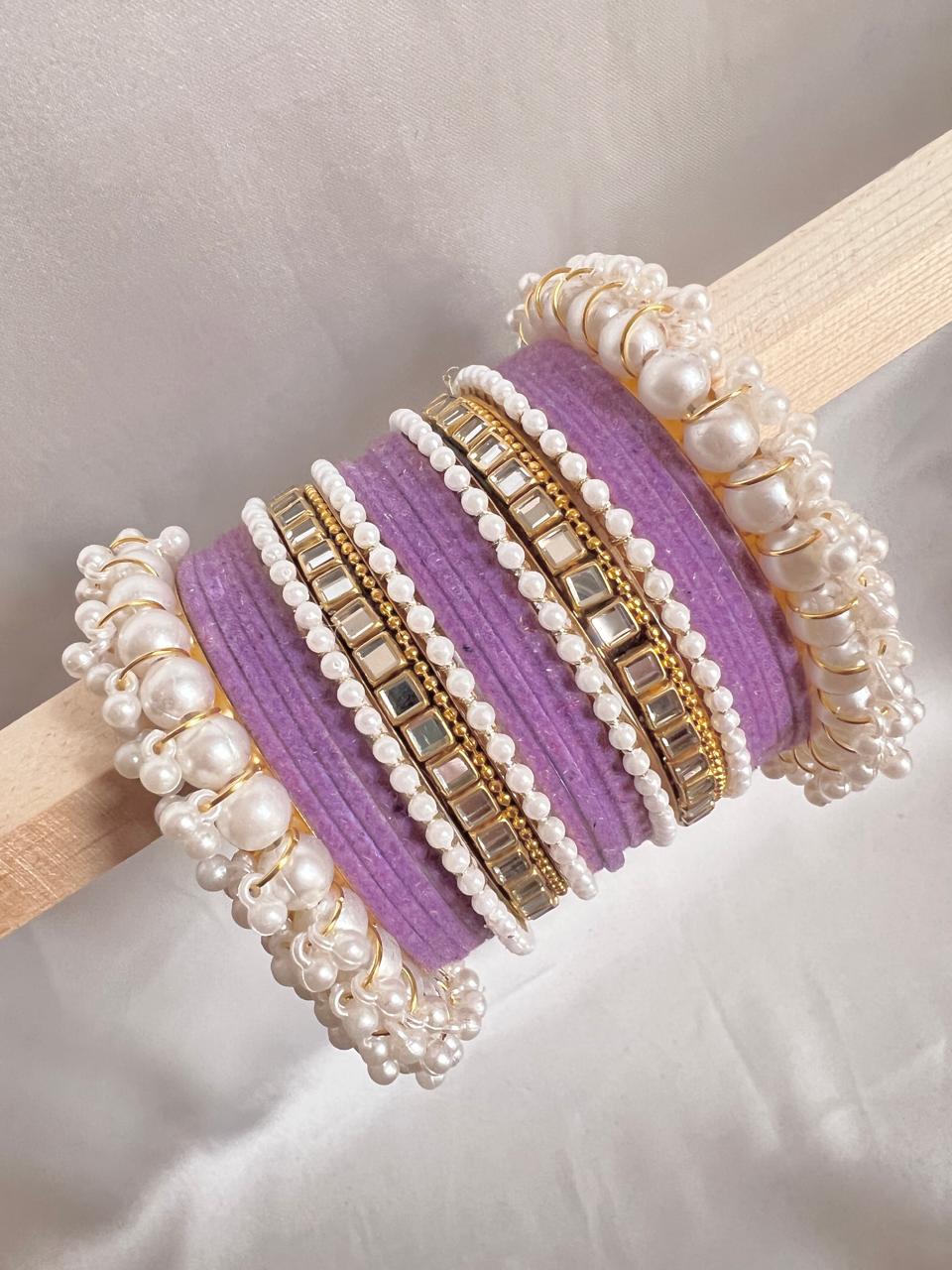 Lilac Pearl Radiance Bangle Set