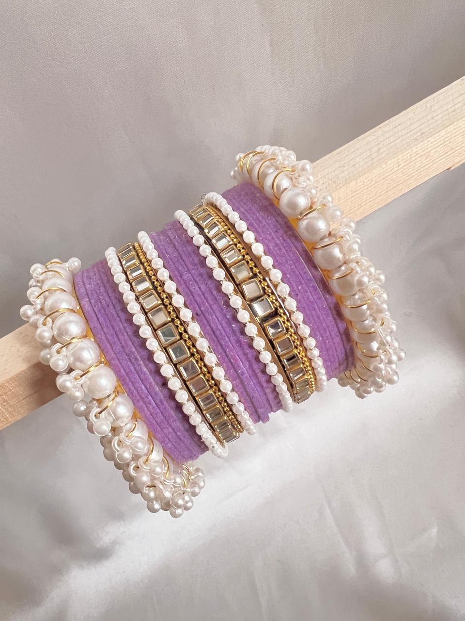 Lilac Pearl Radiance Bangle Set