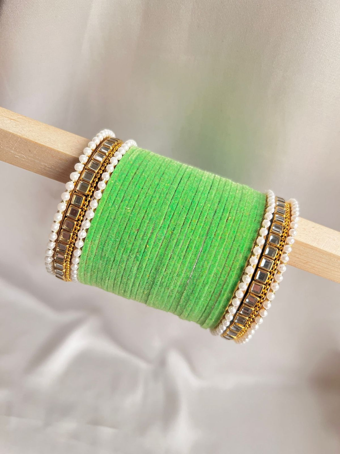 Parrot Kundan Bangle Set