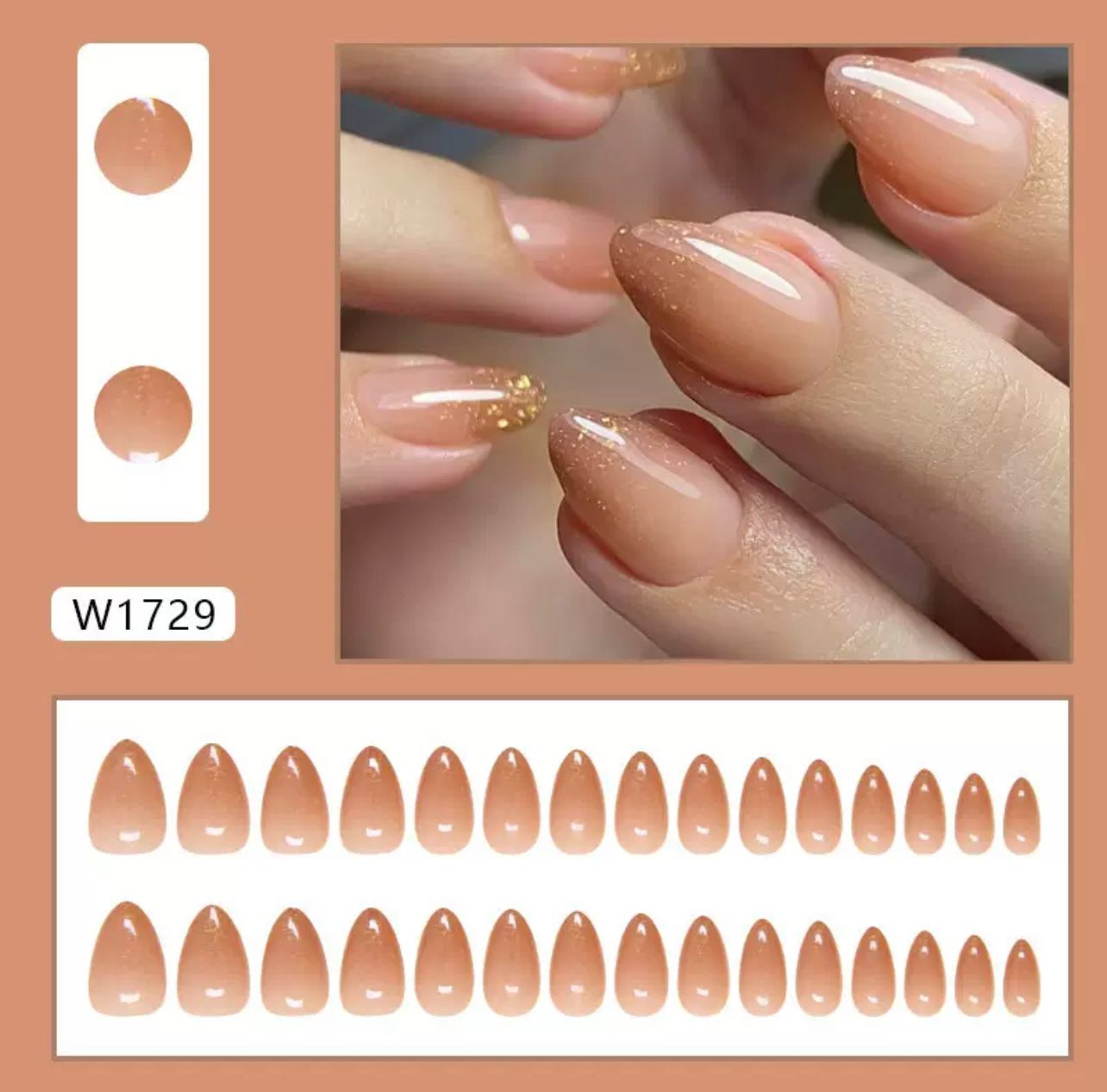 Sunset Glow 24Pcs Nails Set