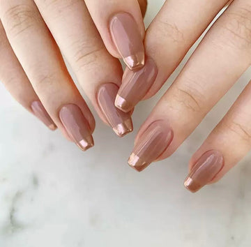 Soft Brown 24Pcs Nails Set